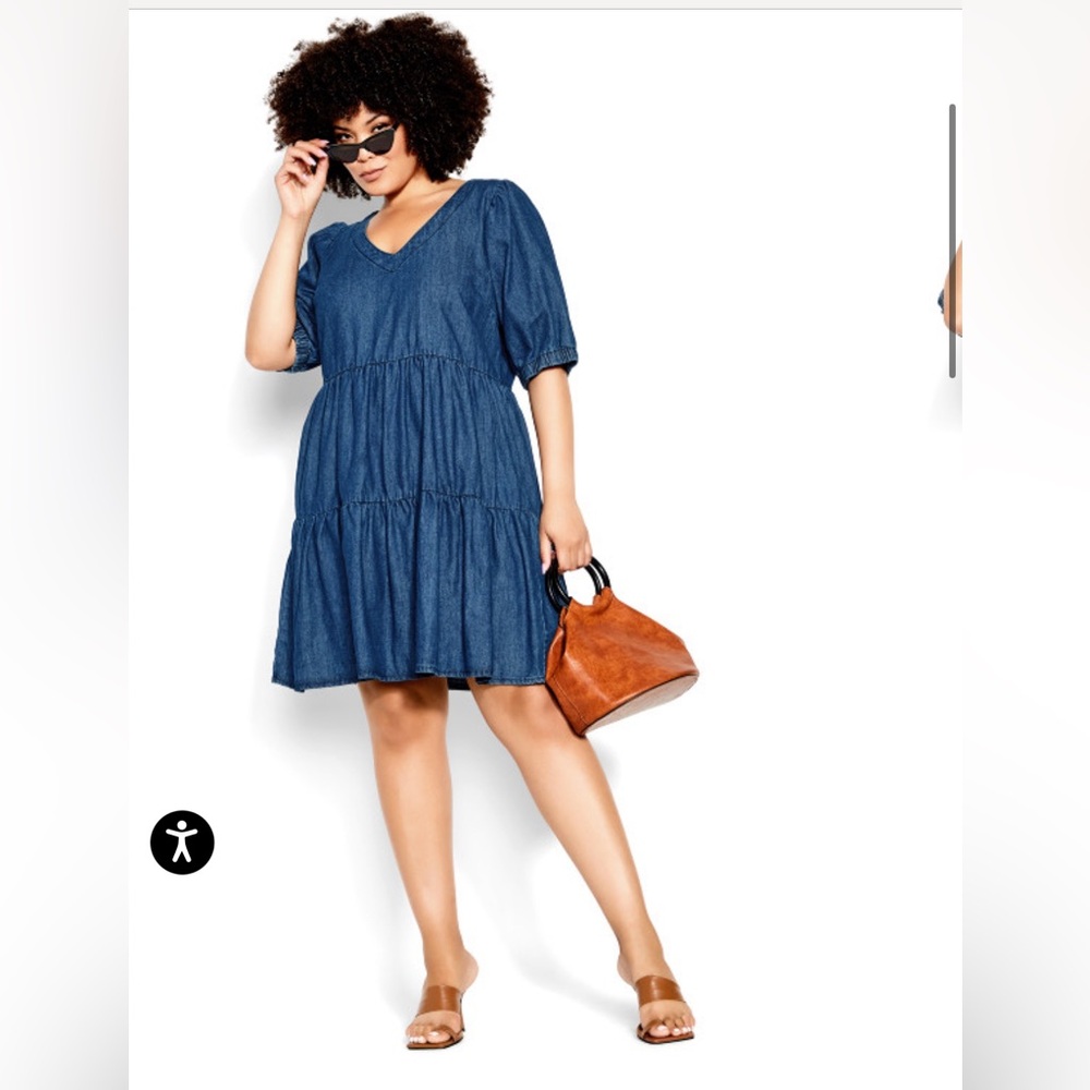 City Chic Denim Coastal Tiered Dress